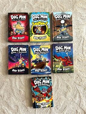 Dog Man Hardcover Book Set Of 7 By Dav Pilkey English In Great Condition
